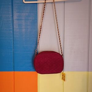Newport News Quilted Red Crossbody Bag